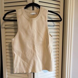 Lush Cream Ribbed Sleeveless Tank